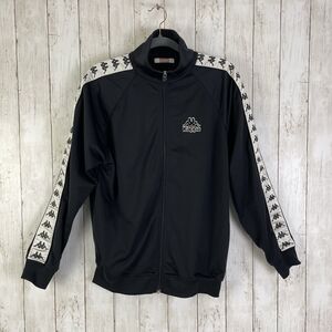Kappa Track Jacket Men’s M Black Full Zip Sleeve Hit Y2K Pockets